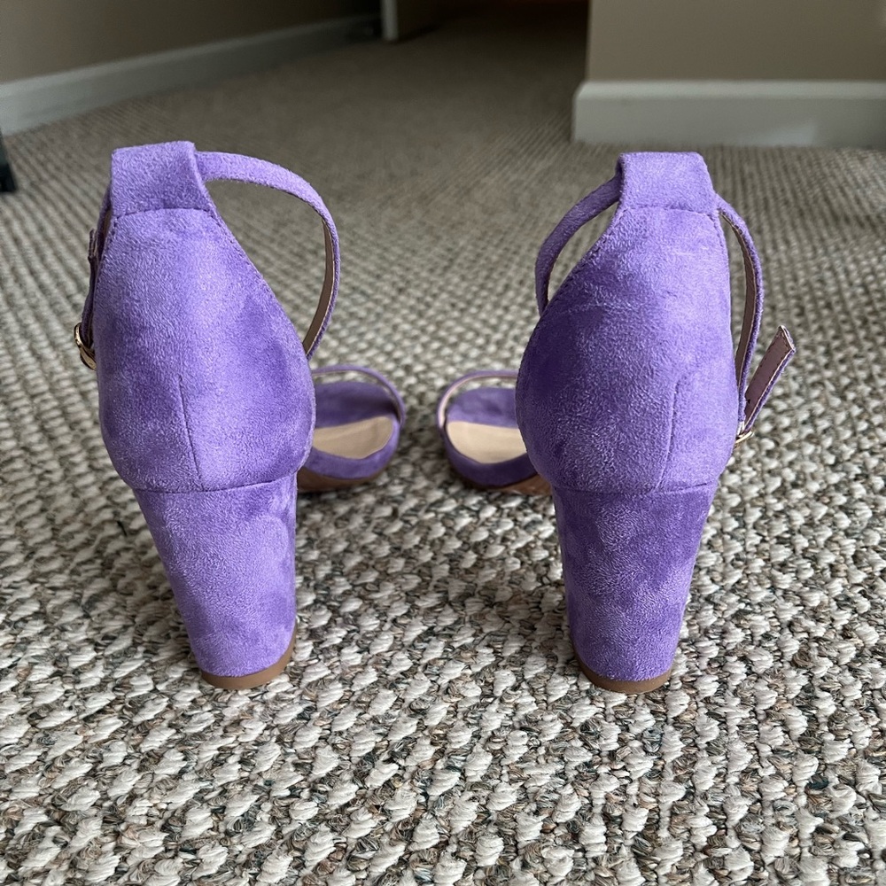 Purple Block Heel Sandals
